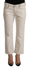 Off White Cotton Flared Cropped Denim Jeans Dolce & Gabbana