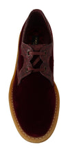 Bordeaux Velvet Exotic Leather Shoes Dolce & Gabbana