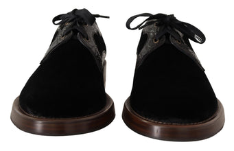 Black Velvet Exotic Leather Shoes Dolce & Gabbana