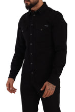 Black Slim Cotton Denim Stretch Shirt Dolce & Gabbana