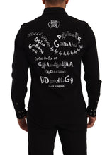 Black Slim Cotton Denim Stretch Shirt Dolce & Gabbana