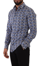 Blue Logo Mania Slim Fit Cotton Shirt Dolce & Gabbana