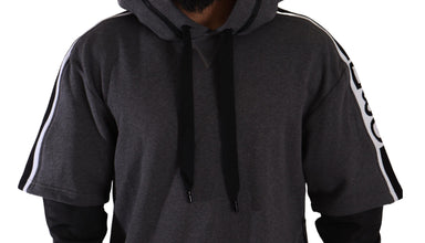 Gray Black Cotton Hooded #DGMILLENNIALS Sweater Dolce & Gabbana