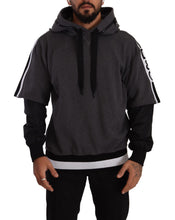 Gray Black Cotton Hooded #DGMILLENNIALS Sweater Dolce & Gabbana