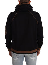 Black Brown Leopard Cotton Hooded Pullover Sweater Dolce & Gabbana