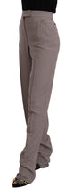 Brown High Waist Silk Tapered Long Pants Armani