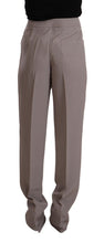 Brown High Waist Silk Tapered Long Pants Armani