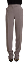 Brown High Waist Silk Tapered Long Pants Armani