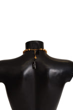 Gold Brass Carretto Sicily Statement Crystal Chain Necklace Dolce & Gabbana