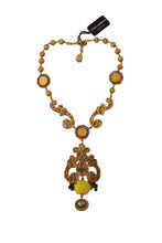 Gold Brass Carretto Sicily Statement Crystal Chain Necklace Dolce & Gabbana