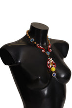 Gold Brass Carretto Sicily Statement Crystal Chain Necklace Dolce & Gabbana