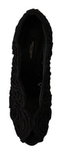 Black Cordonetto Ricamo Pump Open Toe Shoes Dolce & Gabbana