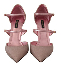 Pink Glittered Strappy Sandals Mary Jane Shoes Dolce & Gabbana