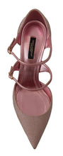 Pink Glittered Strappy Sandals Mary Jane Shoes Dolce & Gabbana