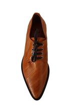 Brown Eel Leather Lace Up Formal Shoes Dolce & Gabbana