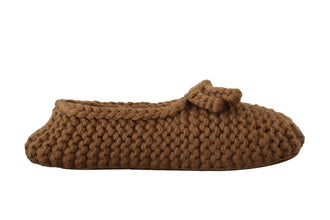 Brown Slip On Ballerina Flats Wool Knit Shoes Dolce & Gabbana
