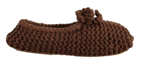 Brown Slip On Ballerina Flats Wool Knit Shoes Dolce & Gabbana
