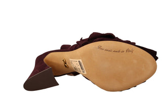 Dark Purple Suede Ankle Strap Sandals Shoes Dolce & Gabbana