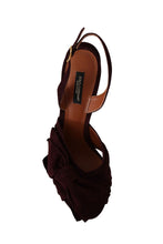 Dark Purple Suede Ankle Strap Sandals Shoes Dolce & Gabbana