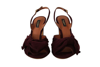 Dark Purple Suede Ankle Strap Sandals Shoes Dolce & Gabbana
