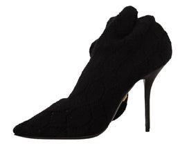Black Stretch Socks Knee High Booties Shoes Dolce & Gabbana