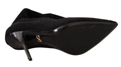 Black Stretch Socks Knee High Booties Shoes Dolce & Gabbana