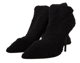 Black Stretch Socks Knee High Booties Shoes Dolce & Gabbana