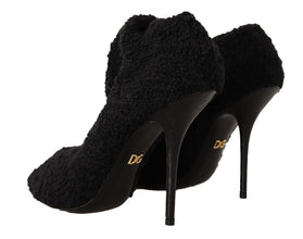 Black Stretch Socks Knee High Booties Shoes Dolce & Gabbana