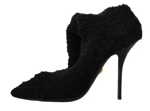 Black Stretch Socks Knee High Booties Shoes Dolce & Gabbana