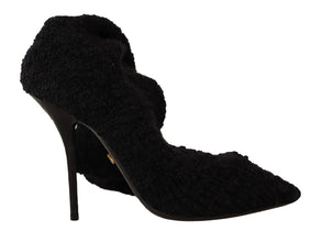 Black Stretch Socks Knee High Booties Shoes Dolce & Gabbana