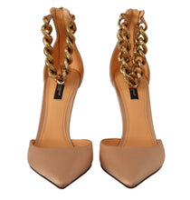 Beige Ankle Chain Strap High Heels Pumps Shoes Dolce & Gabbana