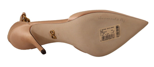 Beige Ankle Chain Strap High Heels Pumps Shoes Dolce & Gabbana
