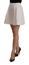 White High Waist A-line Mini Cotton Skirt Ermanno Scervino
