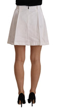 White High Waist A-line Mini Cotton Skirt Ermanno Scervino