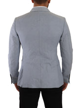 Blue Cotton Linen Slim Fit Jacket Coat Blazer Dolce & Gabbana