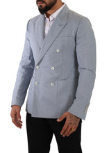 Blue Cotton Linen Slim Fit Jacket Coat Blazer Dolce & Gabbana