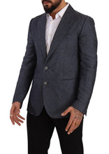 Blue Linen Cotton Jacket TAORMINA Blazer Dolce & Gabbana