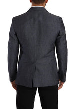 Blue Linen Cotton Jacket TAORMINA Blazer Dolce & Gabbana