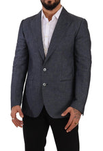 Blue Linen Cotton Jacket TAORMINA Blazer Dolce & Gabbana