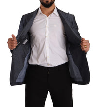 Blue Linen Cotton Jacket TAORMINA Blazer Dolce & Gabbana