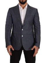 Blue Linen Cotton Jacket TAORMINA Blazer Dolce & Gabbana