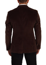 Brown Corduroy Slim Fit Coat DG Logo Blazer Dolce & Gabbana