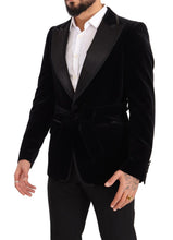 Black Velvet Single Breasted One Button Blazer Dolce & Gabbana