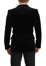 Black Velvet Single Breasted One Button Blazer Dolce & Gabbana