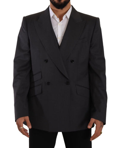 Gray Double Breasted 2 Piece SICILIA Blazer Dolce & Gabbana