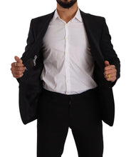 Black Slim Fit Vest 2 Button MARTINI Blazer Dolce & Gabbana