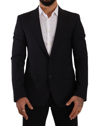 Black Slim Fit Vest 2 Button MARTINI Blazer Dolce & Gabbana