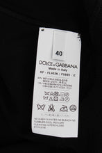 Black Silk Floral Embroidered Polo Top Dolce & Gabbana