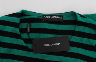 Green Black Silk Cashmere Sweater Dolce & Gabbana