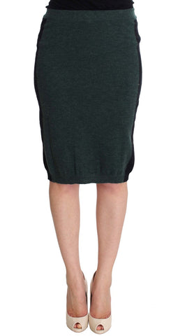 Green Wool Blend Pencil Skirt MILA SCHÖN